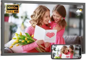 06942231800865 Fullja Large Digital Picture Frame 21.5 Inch -wifi-photo-frame 32gb 1920x1080 Ips Fhd