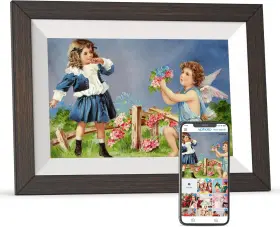 10w1-s Fullja Digital Picture Frame 10.1 Inch Wood -smart-photo-frame 32gb Wifi 1280 800 Ips