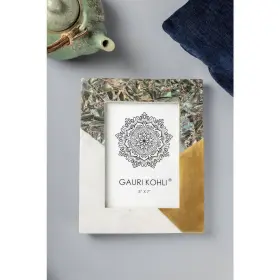 Gk51124 Gauri Kohli Picture Frames 10.5 Inch Art Deco Pearl Marble Tabletop Matte Polished #3