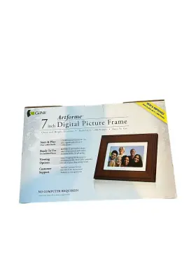 Gn-705w Giinii 7-inch Artforme Digital Picture Wood Frame Holds 1000 Pictures New #3