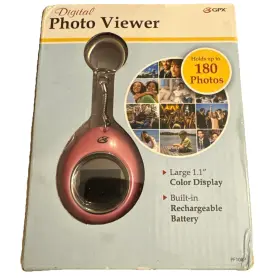 Pf108p Gpx Digital Photo Viewer 180 Photos 1.1 Inch Color Display Usb Rechargeable Keychain