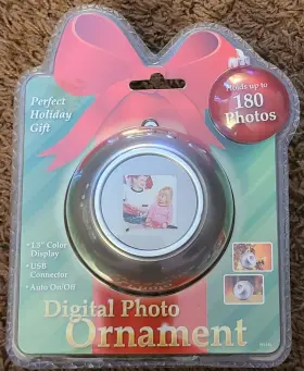 Pf1185 Gpx Digital Photo Ornament Holds 180 Pictures 1.5 Inch Color Dislplay Usb Connector New