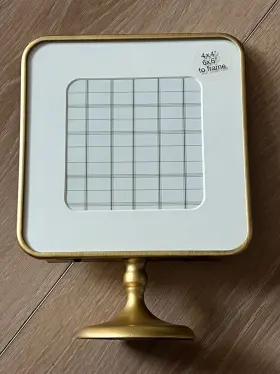 Hearth & Hand 044021262757 And With Magnolia 4x4 Brass Pedestal Picture Frame Antique Finish