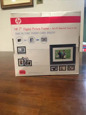 Df710c2 Hp 7 Inch Digital Picture Frame Solid Wood Open Box New #3