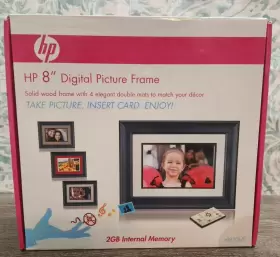 Df820b3 Hp Df820a3 8 Inch Solid Wood Digital Picture Frame Remote 512mb Internal Sd Card