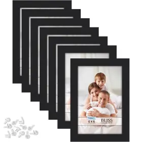 Blis-4x6ps-bk12 Icona Bay 4x6 Picture Frames Black 12 Pack Modern Style Wood Composite Fr