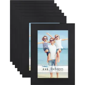Excl-4x6-blk-12 Icona Bay 4x6 Picture Frames Black 12 Pack Sturdy Wood Composite Photo Fr