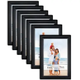 Maes-4x6-blk-pk12 Icona Bay 4x6 Picture Frames Set Black 12 Pack Classy Contemporary Style