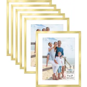 Nobl-8x10tg-gld-6 Icona Bay 8x10 Picture Frames Gold 6 Pack Modern Professional Frame Set