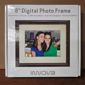 Innova 842892000016 8 Inch Lcd Digital Photo Frame 512mb Internal Storage Usb And Sd Slots New