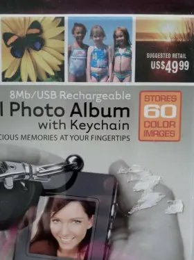 1613368 Innovage Digital Photo Album With Keychain 8mb/usb Rechargeable 1.4 Inch High Res Lcd New #2