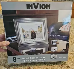 Dpf-8tch-slv Invion Digital Photo Frame 8 Inch New In Box Pewter Internal 128 Mb