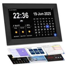 C003b Jazeyeah Smart Digital Wifi Clock 10.1 Inch Touch Screen Auto Time And Date Sync 7-