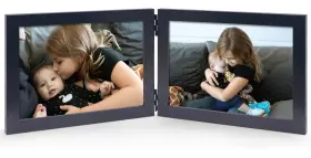Jd Concept 769326925113 Double 5x7 Horizontal Combo Black Wood Picture Frame 4.5x6.5 Opening Foldab