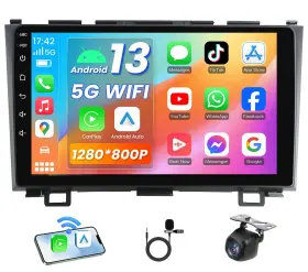Jerqry 750872693748 8 Core 4g Ram Car Radio Stereo For Honda Crv 2007-2011 9 Inch 1280 800 Hd