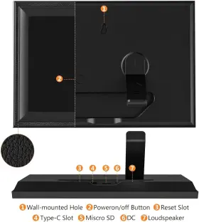 Jiugedpf 060792352577 Smart Digital Picture Frame Wifi Send Photos From Anywhere16gb Storage Smooth #2