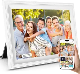Jiugedpf 313022874888 Smart White Digital Picture Frame Wifi Send Photos From Your Phone 16gb Storage
