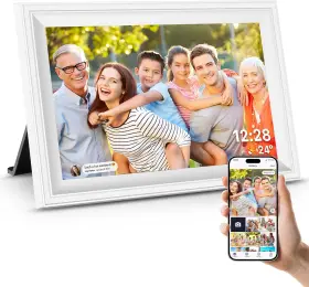 Jiugedpf 726084191280 Smart White Digital Picture Frame Wifi Send Photos From Your Phone 16gb Storage