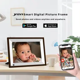 Kv00002mz Jren Digital Picture Frame 10.1 Inch Wifi Photo With Hd Tou #2