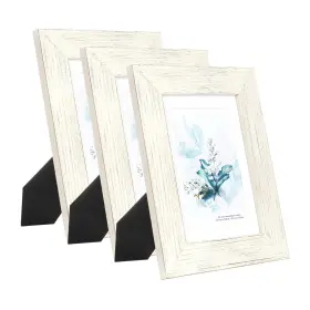 Kaiwin 727161850137 100% Solid Wood White 5x7 Picture Frame 3 Pack - Display 4x6 W