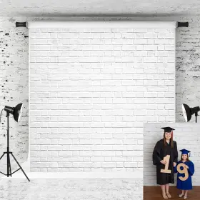 Chris-hj10187-h Kate 8x8ft White Brick Wall Photography Backdrops Portrait Photo Backgrounds