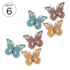 Lavish Home 196593499335 New 6-piece Metal Butterfly Wall Art Set For Or Office D Cor