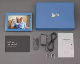 Lola 060156641828 New 8 Inch Wifi Smart Photo Digital Picture Frame Blue Wall Mount Free Standing