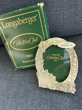 74802 Longaberger Collectors Club Miniature Photo Frame 2001 Pewter Nib