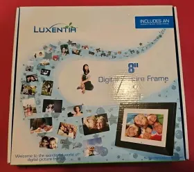 Luxentia 843575010025 8-inch Black Wood Digital Picture Frame Remote Control Sd Mmc Xd Wall
