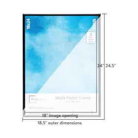 27340 Mainstays 18x24 Basic Poster And Picture Frame Black Set Of 6 #2