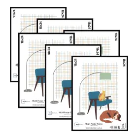 27340 Mainstays 18x24 Basic Poster And Picture Frame Black Set Of 6
