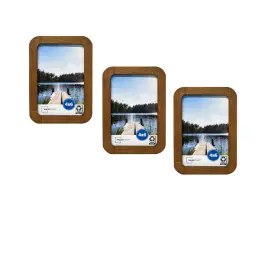Awm35006-0406 Mainstays 3 Pack 4x6 Inch Wood Table Top Picture Frame With Rounded Corners Walnut
