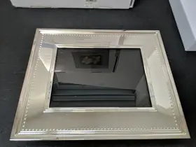 Md8005 Mdi Vera Wang Wedgwood Grosgrain 8 Inch Digital Silver Plated Frame Engravable