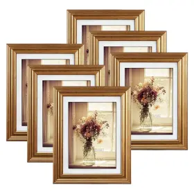 Jsxk41457 Mebrudy 5x7 Picture Frames Gold 6 Pack Display Pictures With Mat Or