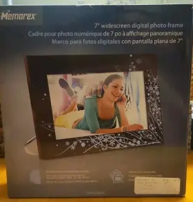 Memorex 749720012947 7 Inch Widescreen Digital Photo Frame Decorative Brown With Blue Accents