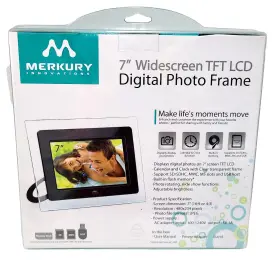 Mi-df0702 Merkury 7 Inch Widescreen Digital Photo Frame Black New In Box Sealed Holiday Memories