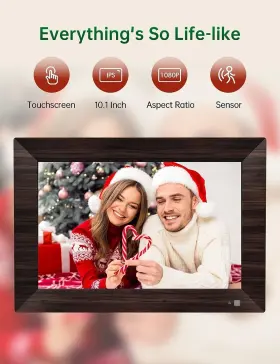 Moolink 810089903143 Digital Picture Frame 10.1 Inch Wifi Photo With Touch Screen Brown #3