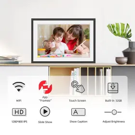 Moonka 705252421022 Frameo Digital Photo Frame 10.1-inch Wifi Picture Wit #3