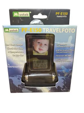 Pf-e150 Mustek Pfe150 Digital Clock Pictures Travelphoto Frame Holds 70 Model