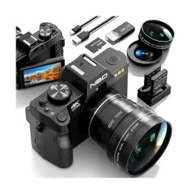Mc-s100p-wm-us-2502 Nbddigital 48mp Digital Cameras For Photography With Wifi And App Control 4k Autofocus Vlo
