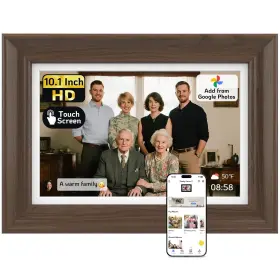 Nf-f101hn-bt-us Nexfoto 10.1 Inch Wood Digital Picture Frame Touchscreen Hd 1280x800 64gb Wifi Digit