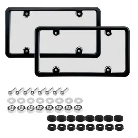 Ngcpk1300bl-2pc Nghey Black 2pc Personalized License Plate Frame With Matching Screw Cap Screws For