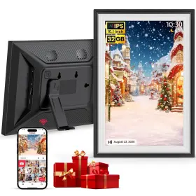 N-119k-bw Nusican Frameo Digital Photo Frame 10.1in Hd Ips Touchscreen 1280 X 800