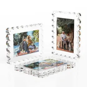 Opps-fmpf-10 Opps Acrylic Picture Frame 5x7 3 Pack Magnetic Frames Cute Wavy Dou