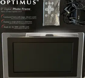 1600665 Optimus 9 Inch Digital Photo Frame With Remote From Amazon
