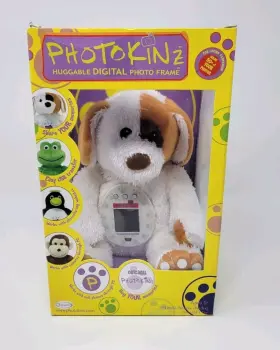 Outrageous Intl 697696200007 Photokinz Smooches Puppy Dog Huggable Digital Photo Frame Plush Toy 2007 New