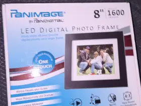 540075 Pandigital Panimage 8 Inch Led Digital Photo Frame Wi-fi Bluetooth Clock Calendar