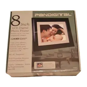 Pan80-2 Pandigital 558733000548 Brand Nib Lcd Digital Black Photo Frame Wood 8 Inch 128mb
