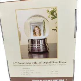 Pan4553g02 Pandigital 843967053050 Digital 1.8 Inch Photo Frame Snow Globe New In Open Box Complete