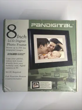 Pan7000dw Pandigital 892235000296 8 Inch Lcd Digital Photo Frame 128mb Storage All Accessories